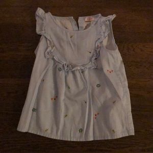 Blue 5T girls top with 🦋 🐝 🪲 by Il Gufo